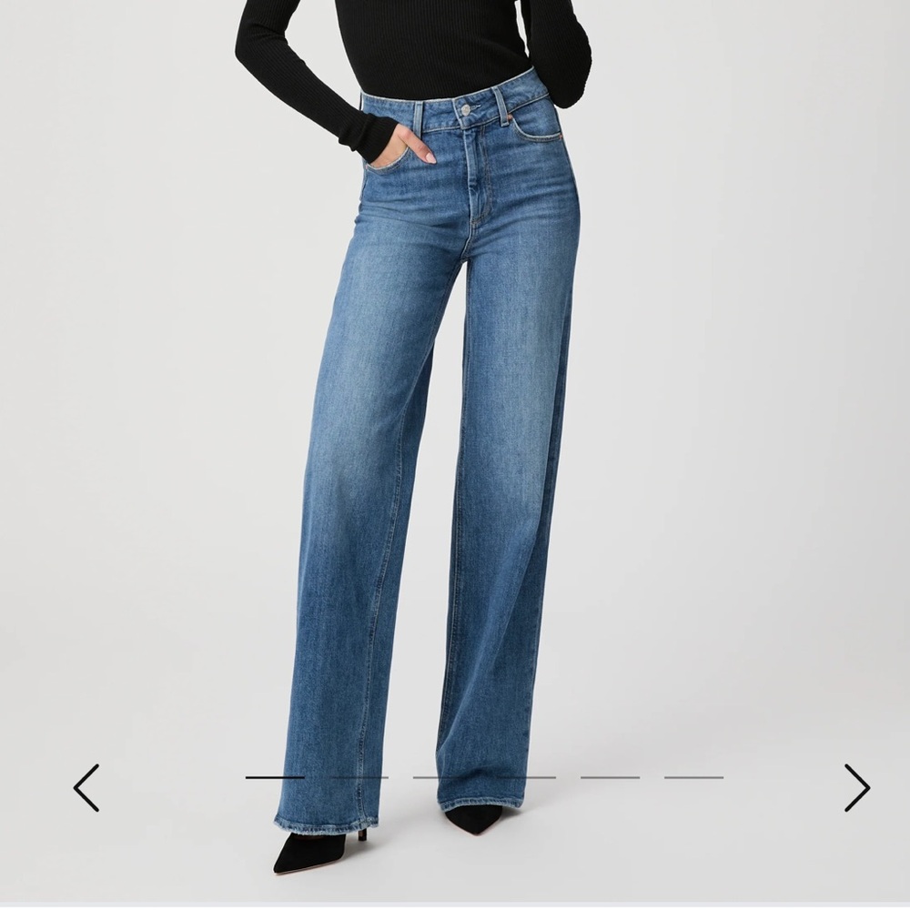 PAIGE Wide-Leg High-Rise Jeans in light Blue Wash